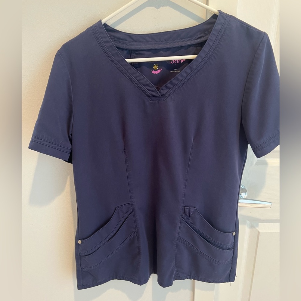 Urbane Navy Small Scrub top, size small